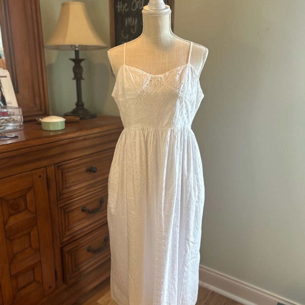 A New Day White Midi Dress with spaghetti straps